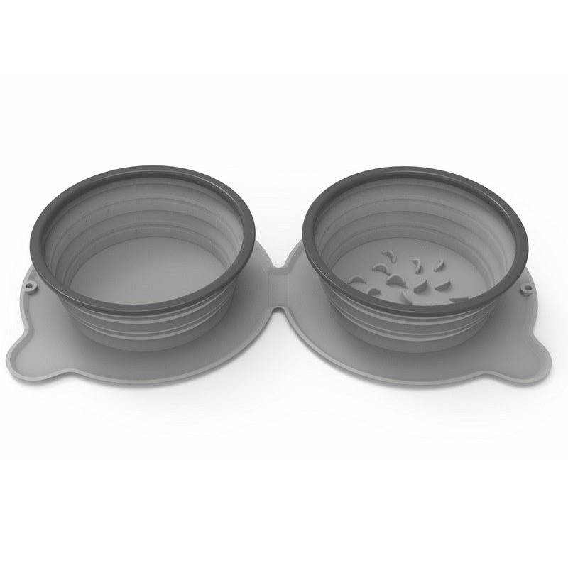 Portable Silicone Double Dog Food Bowls Foldable Non-Slip Cat Bowl Pet Travel Anti-Choking Feeding Bowl Outdoor Portable Silicone Double Dog Food Bowls Foldable Non-Slip Cat Bowl Pet Travel Anti-Choking Feeding Bowl Outdoor