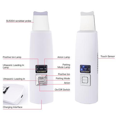 Ultrasonic Skin Scrubber Face Cleanser Blackhead Acne Removal Facial Spa Vibration Massager Ultrasound Peeling Clean Machine 394 Ultrasonic Skin Scrubber Face Cleanser Blackhead Acne Removal Facial Spa Vibration Massager Ultrasound Peeling Clean Machine 394