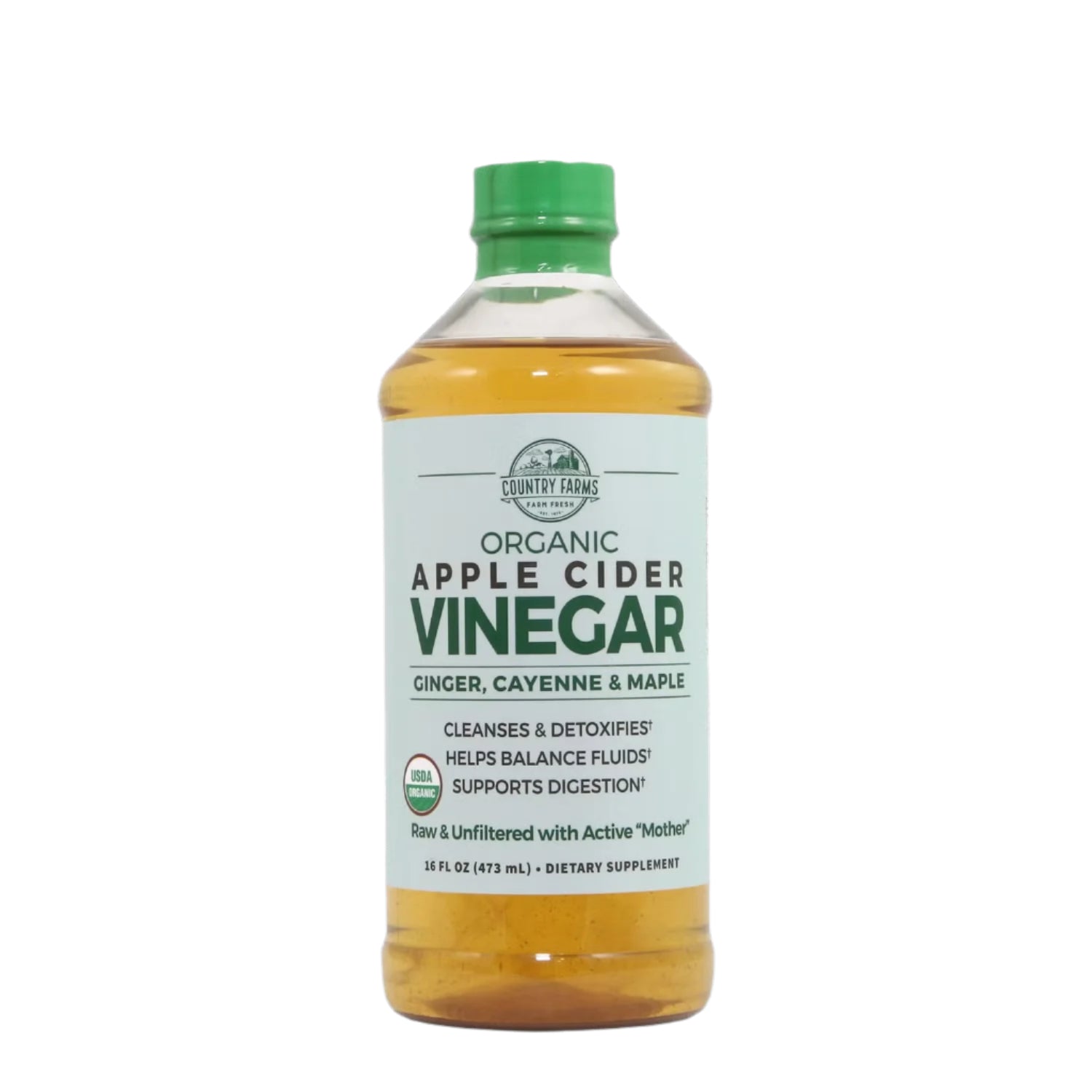 Organic Apple Cider Vinegar - Ginger, Cayenne & Maple - 16 fl oz. (32 Servings) Organic Apple Cider Vinegar - Ginger, Cayenne & Maple - 16 fl oz. (32 Servings)