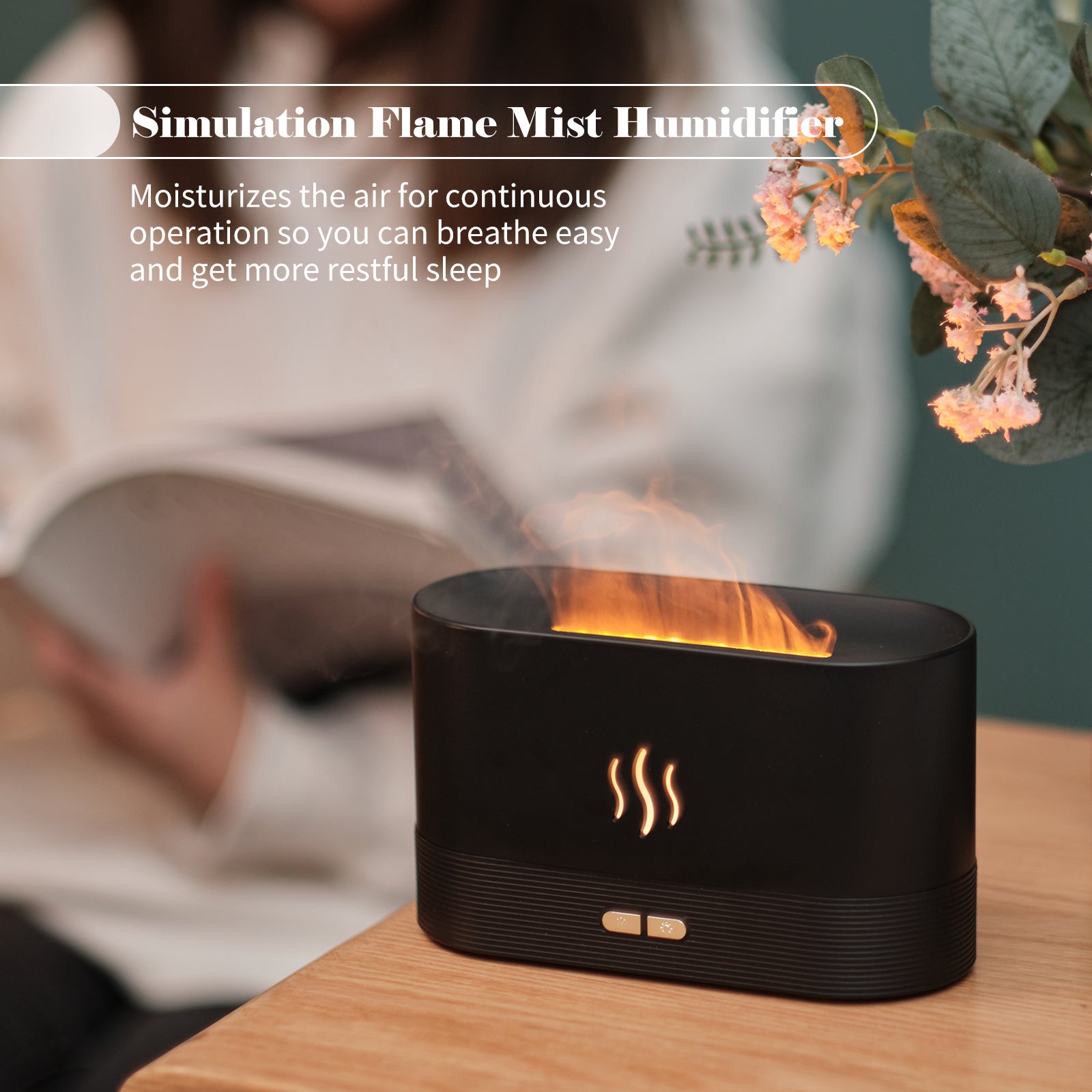 Aroma Diffuser With Flame Light Mist Humidifier Aromatherapy Diffuser With Waterless Auto-Off Protection For Spa Home Yoga Office Aroma Diffuser With Flame Light Mist Humidifier Aromatherapy Diffuser With Waterless Auto-Off Protection For Spa Home Yoga Office
