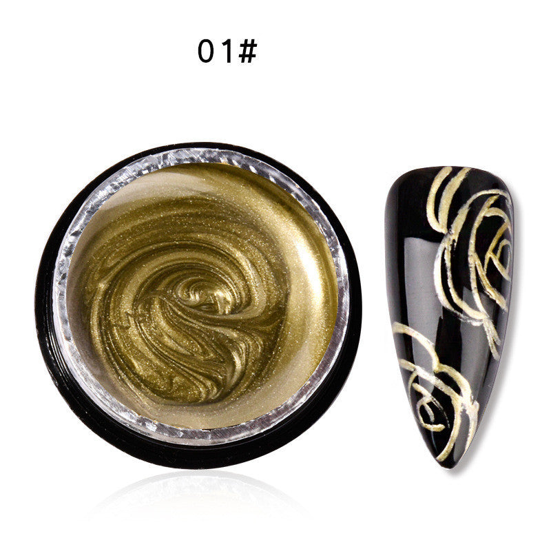 Metal Glue Phototherapy Nail Polish Glue Mirror Gold And Silver Color Painted Edge Hook Line Metal Glue Phototherapy Nail Polish Glue Mirror Gold And Silver Color Painted Edge Hook Line