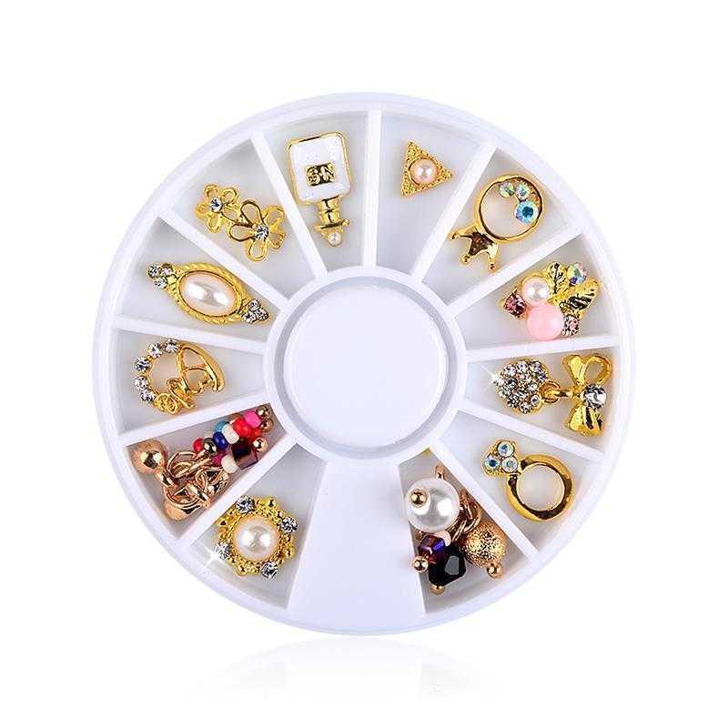 1 Wheel 3D Charm Alloy Rhinestones Nail Art Decorations Perfume Bottle Bow Flowers Triangle DIY Nail Jewelry Supplies 1 Wheel 3D Charm Alloy Rhinestones Nail Art Decorations Perfume Bottle Bow Flowers Triangle DIY Nail Jewelry Supplies