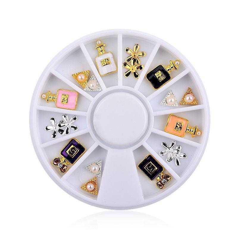 1 Wheel 3D Charm Alloy Rhinestones Nail Art Decorations Perfume Bottle Bow Flowers Triangle DIY Nail Jewelry Supplies 1 Wheel 3D Charm Alloy Rhinestones Nail Art Decorations Perfume Bottle Bow Flowers Triangle DIY Nail Jewelry Supplies