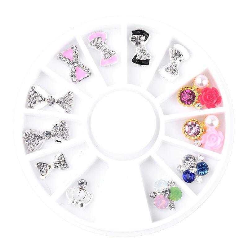1 Wheel 3D Charm Alloy Rhinestones Nail Art Decorations Perfume Bottle Bow Flowers Triangle DIY Nail Jewelry Supplies 1 Wheel 3D Charm Alloy Rhinestones Nail Art Decorations Perfume Bottle Bow Flowers Triangle DIY Nail Jewelry Supplies