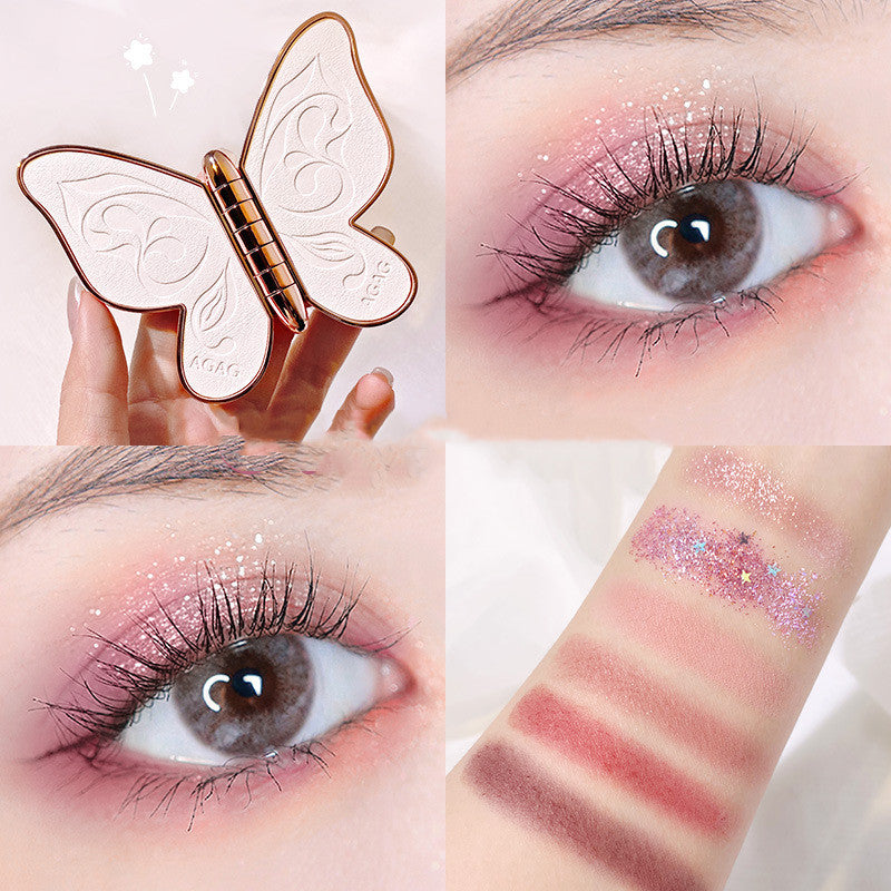 6 Colors Eyeshadow Palette Butterfly Eye Shadow Lucky Koi Pearl Sequins Glitter Matte Makeup Plate Glitter Eyeshadow 6 Colors Eyeshadow Palette Butterfly Eye Shadow Lucky Koi Pearl Sequins Glitter Matte Makeup Plate Glitter Eyeshadow