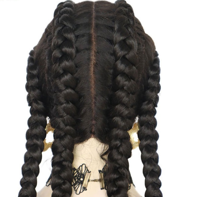 Amazon Wig Four-strand Ponytail Braid Braided Front Lace Chemical Fiber Wig Hair Set Amazon Wig Four-strand Ponytail Braid Braided Front Lace Chemical Fiber Wig Hair Set