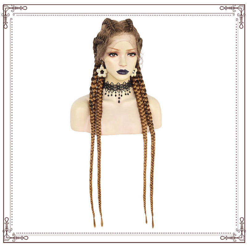 Amazon Wig Four-strand Ponytail Braid Braided Front Lace Chemical Fiber Wig Hair Set Amazon Wig Four-strand Ponytail Braid Braided Front Lace Chemical Fiber Wig Hair Set