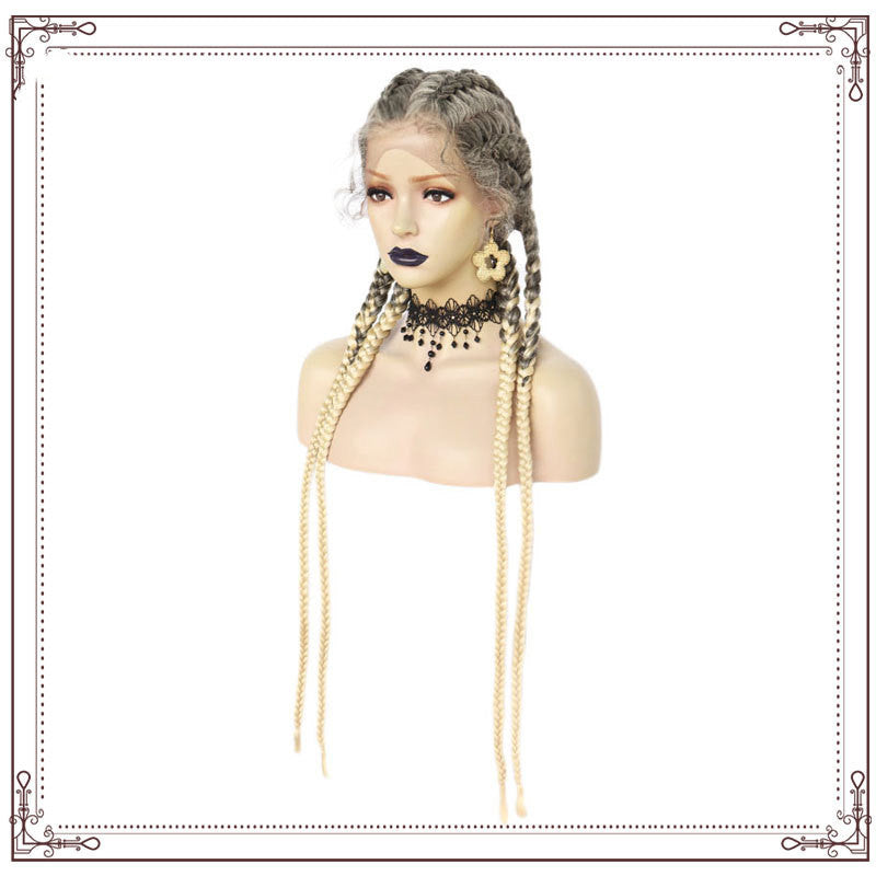 Amazon Wig Four-strand Ponytail Braid Braided Front Lace Chemical Fiber Wig Hair Set Amazon Wig Four-strand Ponytail Braid Braided Front Lace Chemical Fiber Wig Hair Set