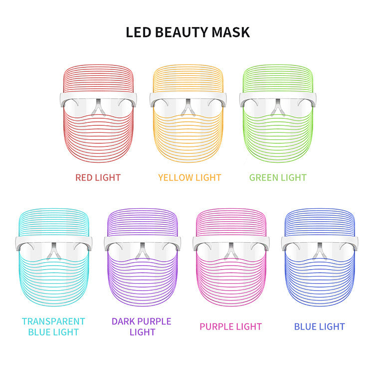 7 Color LED Mask Red Light Therapy Skin Rejuvenation Massager Beauty Home Skin Face Whitening Anti Aging SPA Device 7 Color LED Mask Red Light Therapy Skin Rejuvenation Massager Beauty Home Skin Face Whitening Anti Aging SPA Device