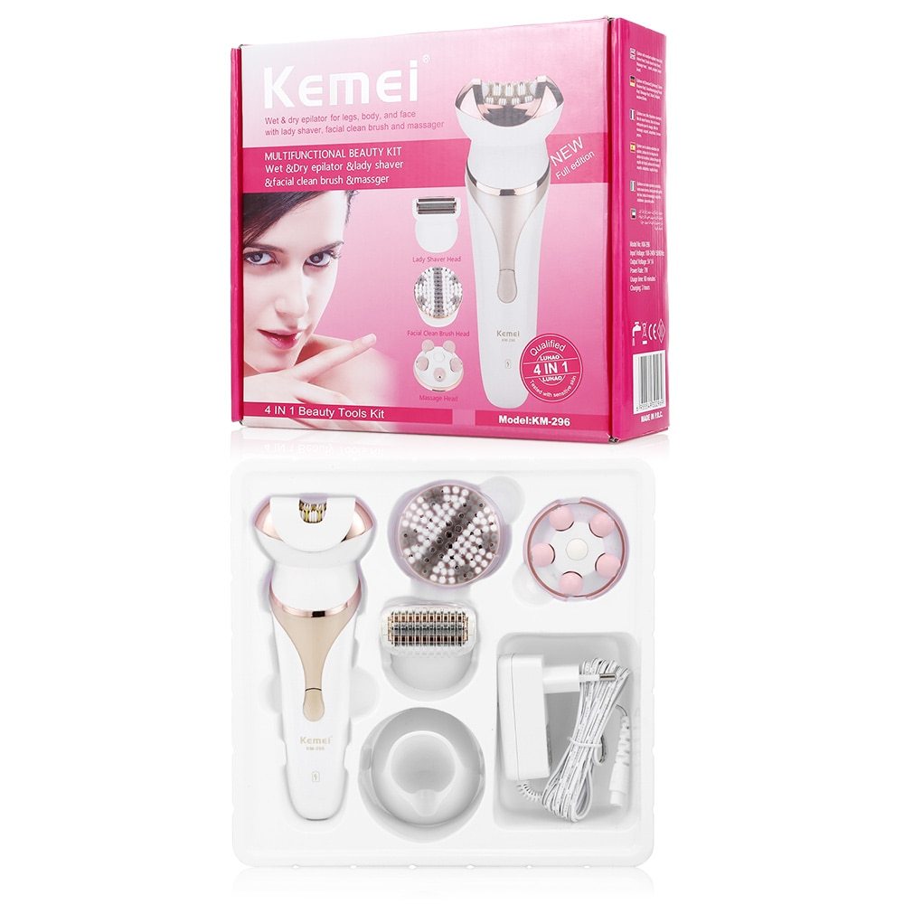4-in-1 Ms. Rechargeable Electric Shaver Epilator Shaving Machine Multi-function Epilator Lady Hair Removal Massager Set 4-in-1 Ms. Rechargeable Electric Shaver Epilator Shaving Machine Multi-function Epilator Lady Hair Removal Massager Set