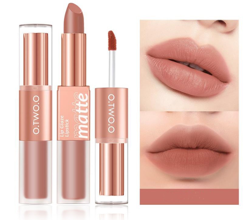 Lip Glaze Nude Milky Coffee Amber Pumpkin Cinnamon Milk Tea Double-headed Lipstick Lip Glaze Nude Milky Coffee Amber Pumpkin Cinnamon Milk Tea Double-headed Lipstick