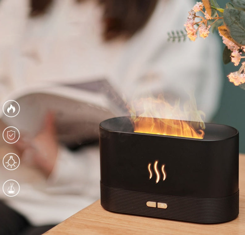 Aroma Diffuser With Flame Light Mist Humidifier Aromatherapy Diffuser With Waterless Auto-Off Protection For Spa Home Yoga Office Aroma Diffuser With Flame Light Mist Humidifier Aromatherapy Diffuser With Waterless Auto-Off Protection For Spa Home Yoga Office