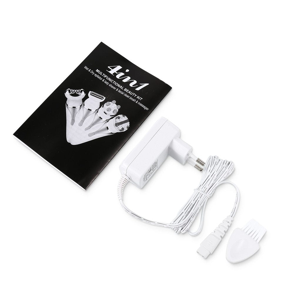 4-in-1 Ms. Rechargeable Electric Shaver Epilator Shaving Machine Multi-function Epilator Lady Hair Removal Massager Set 4-in-1 Ms. Rechargeable Electric Shaver Epilator Shaving Machine Multi-function Epilator Lady Hair Removal Massager Set