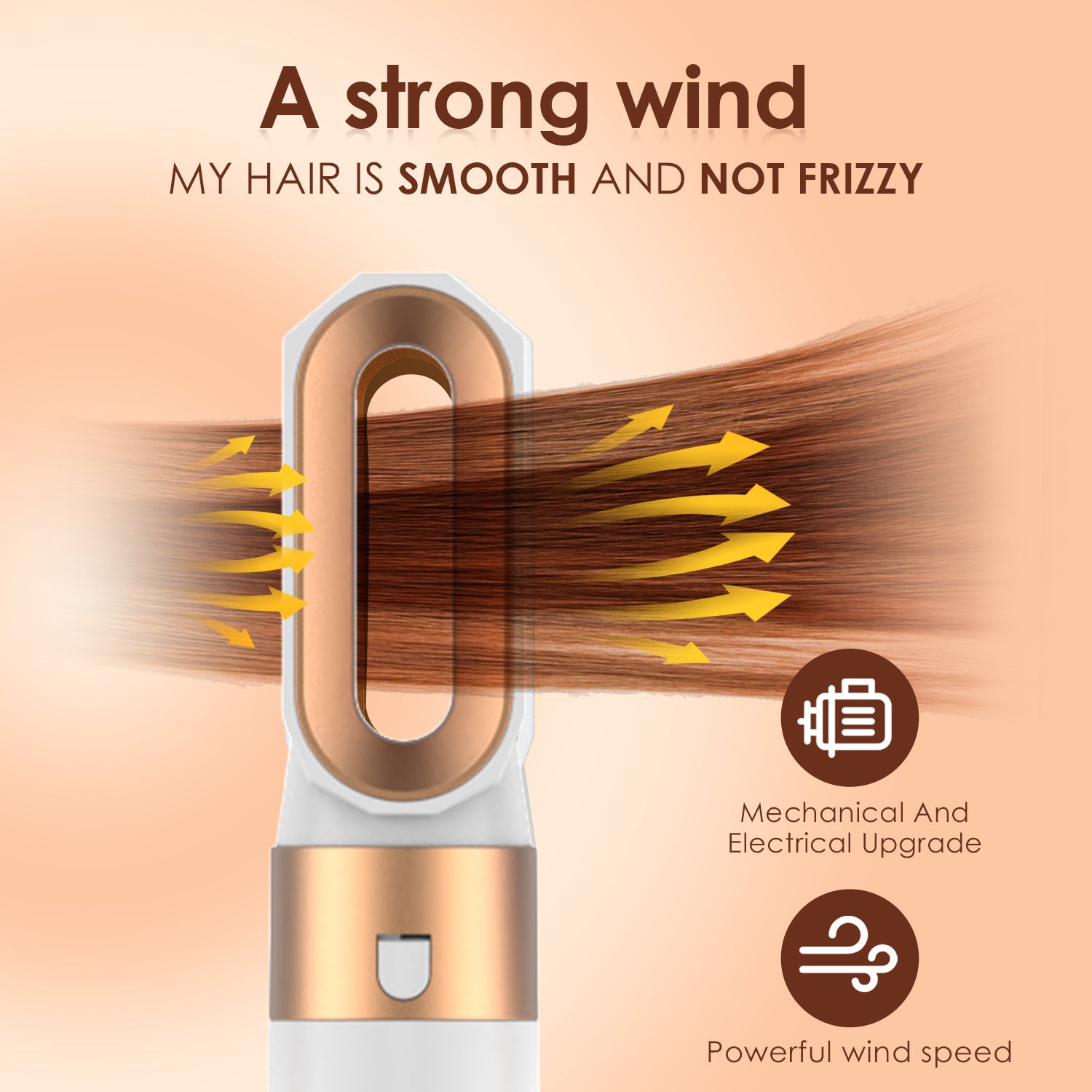 Hair Dryer Brush, Hot Air Brush, 5 In 1 Blow Dryer Brush For Drying Straightening Curling Volumizing Multi Hair Style, White Gold Hair Dryer Brush, Hot Air Brush, 5 In 1 Blow Dryer Brush For Drying Straightening Curling Volumizing Multi Hair Style, White Gold