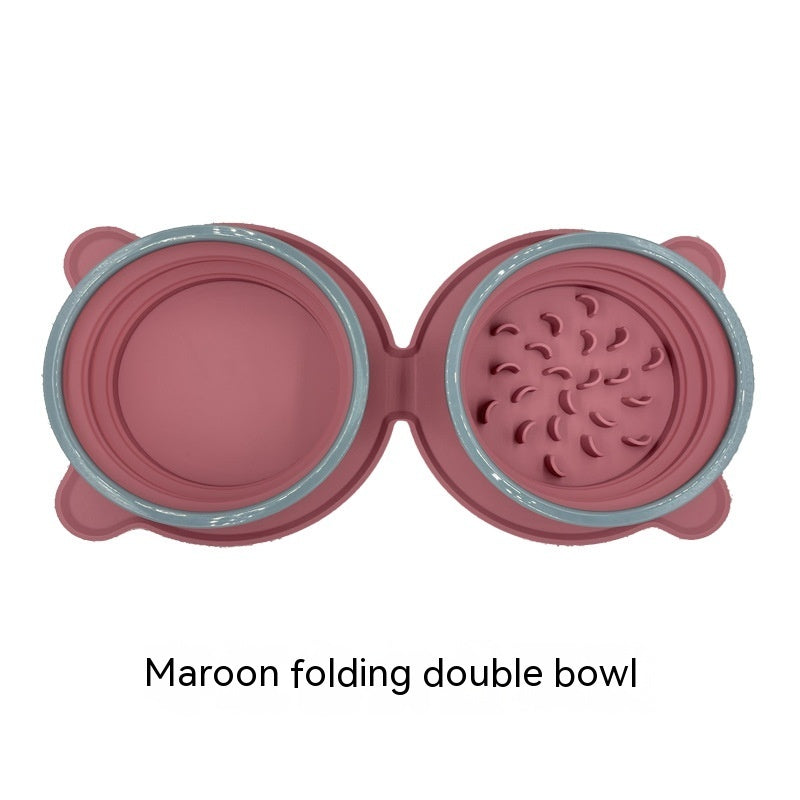 Portable Silicone Double Dog Food Bowls Foldable Non-Slip Cat Bowl Pet Travel Anti-Choking Feeding Bowl Outdoor Portable Silicone Double Dog Food Bowls Foldable Non-Slip Cat Bowl Pet Travel Anti-Choking Feeding Bowl Outdoor