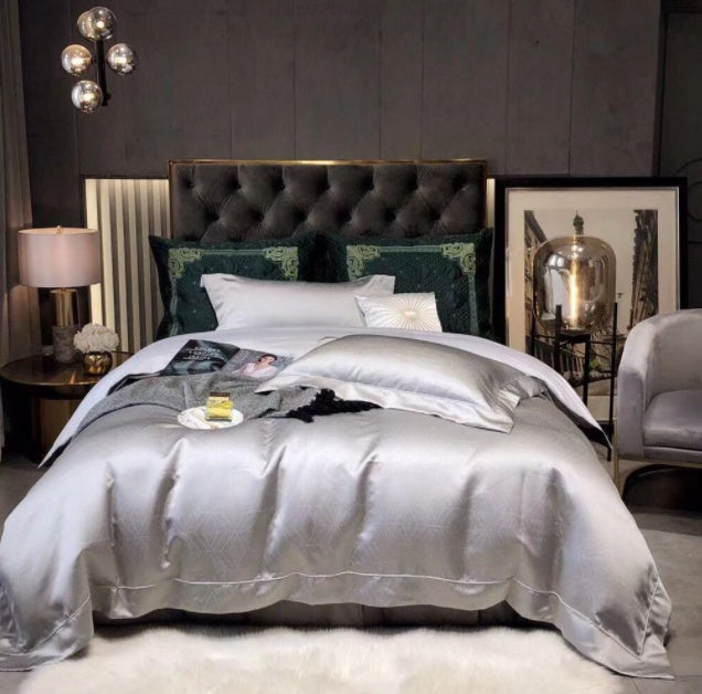 Luxury Retro Style Black Gold 120 Yarn-dyed Jacquard Cotton Bed Four-piece Set Luxury Retro Style Black Gold 120 Yarn-dyed Jacquard Cotton Bed Four-piece Set