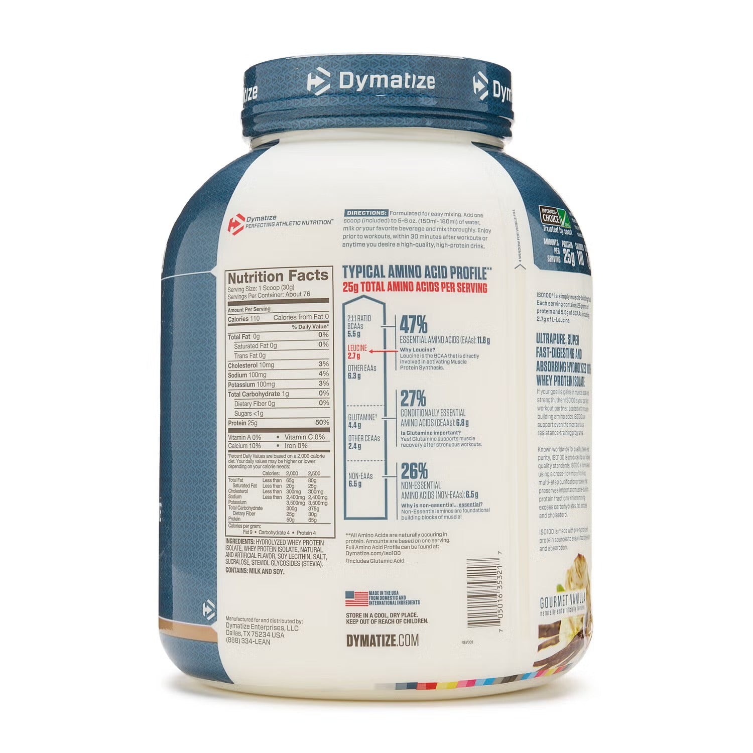 ISO 100® Whey Protein Isolate - Gourmet Vanilla (76 Servings) ISO 100® Whey Protein Isolate - Gourmet Vanilla (76 Servings)