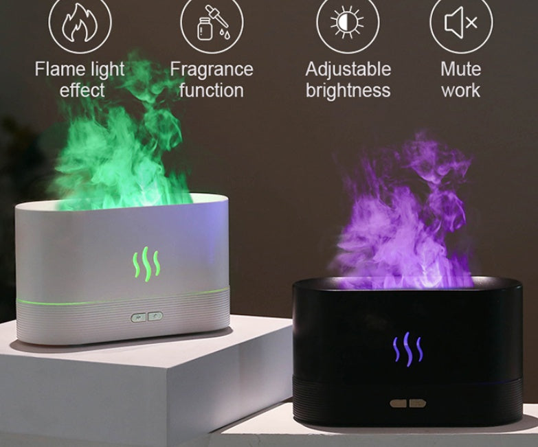Aroma Diffuser With Flame Light Mist Humidifier Aromatherapy Diffuser With Waterless Auto-Off Protection For Spa Home Yoga Office Aroma Diffuser With Flame Light Mist Humidifier Aromatherapy Diffuser With Waterless Auto-Off Protection For Spa Home Yoga Office