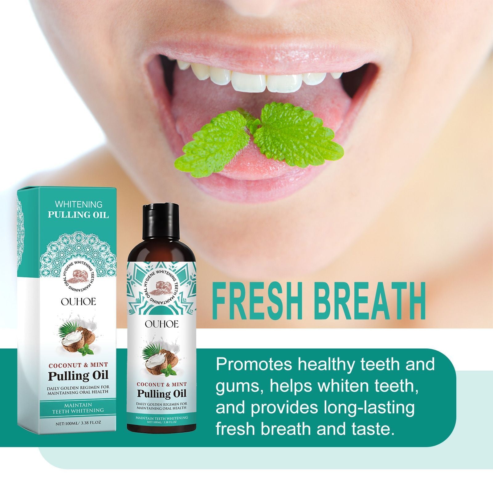 Coconut Oil Mouthwash Removes Odor, Removes Tooth Stains, Freshens Breath, Cares For Teeth, Oral Care Tooth Cleanser Coconut Oil Mouthwash Removes Odor, Removes Tooth Stains, Freshens Breath, Cares For Teeth, Oral Care Tooth Cleanser