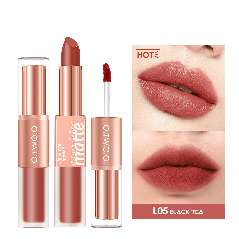 Lip Glaze Nude Milky Coffee Amber Pumpkin Cinnamon Milk Tea Double-headed Lipstick Lip Glaze Nude Milky Coffee Amber Pumpkin Cinnamon Milk Tea Double-headed Lipstick