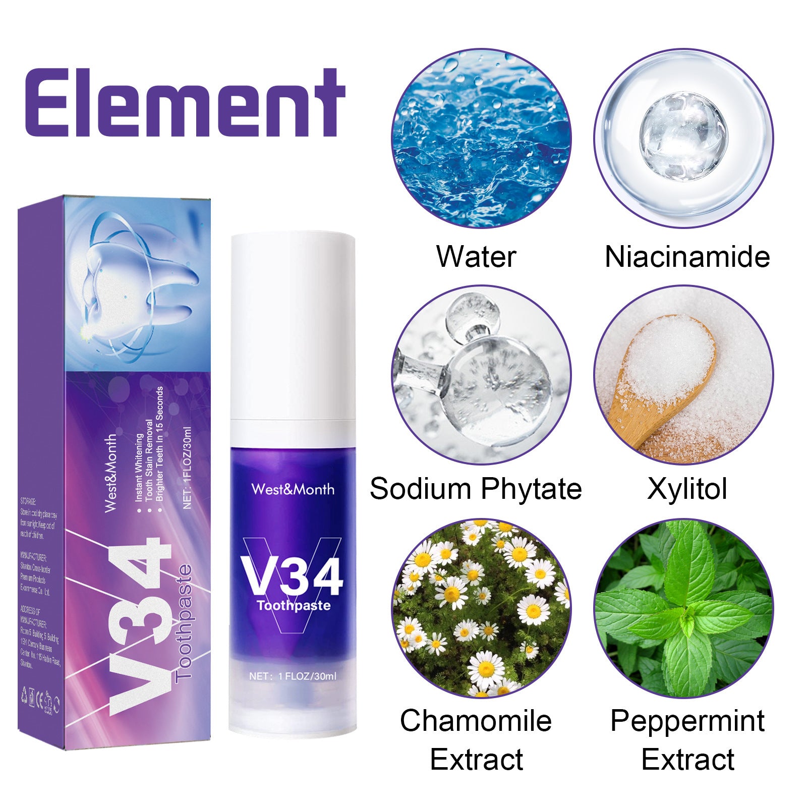 V34 Tooth Cleaning Mousse Whitening Teeth Care Gum Cleaning Oral Anti-yellow Tooth Stain Toothpaste V34 Tooth Cleaning Mousse Whitening Teeth Care Gum Cleaning Oral Anti-yellow Tooth Stain Toothpaste