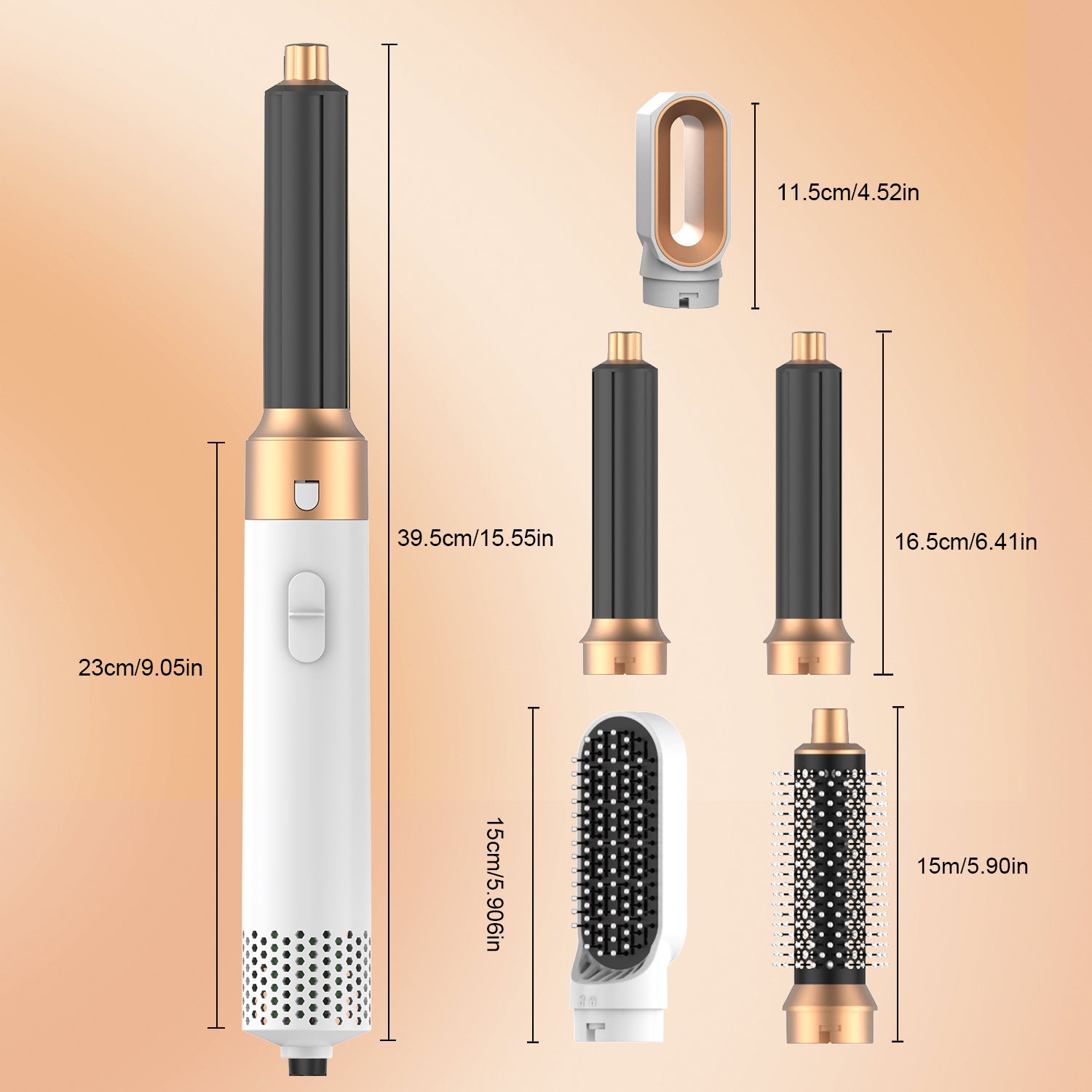 Hair Dryer Brush, Hot Air Brush, 5 In 1 Blow Dryer Brush For Drying Straightening Curling Volumizing Multi Hair Style, White Gold Hair Dryer Brush, Hot Air Brush, 5 In 1 Blow Dryer Brush For Drying Straightening Curling Volumizing Multi Hair Style, White Gold