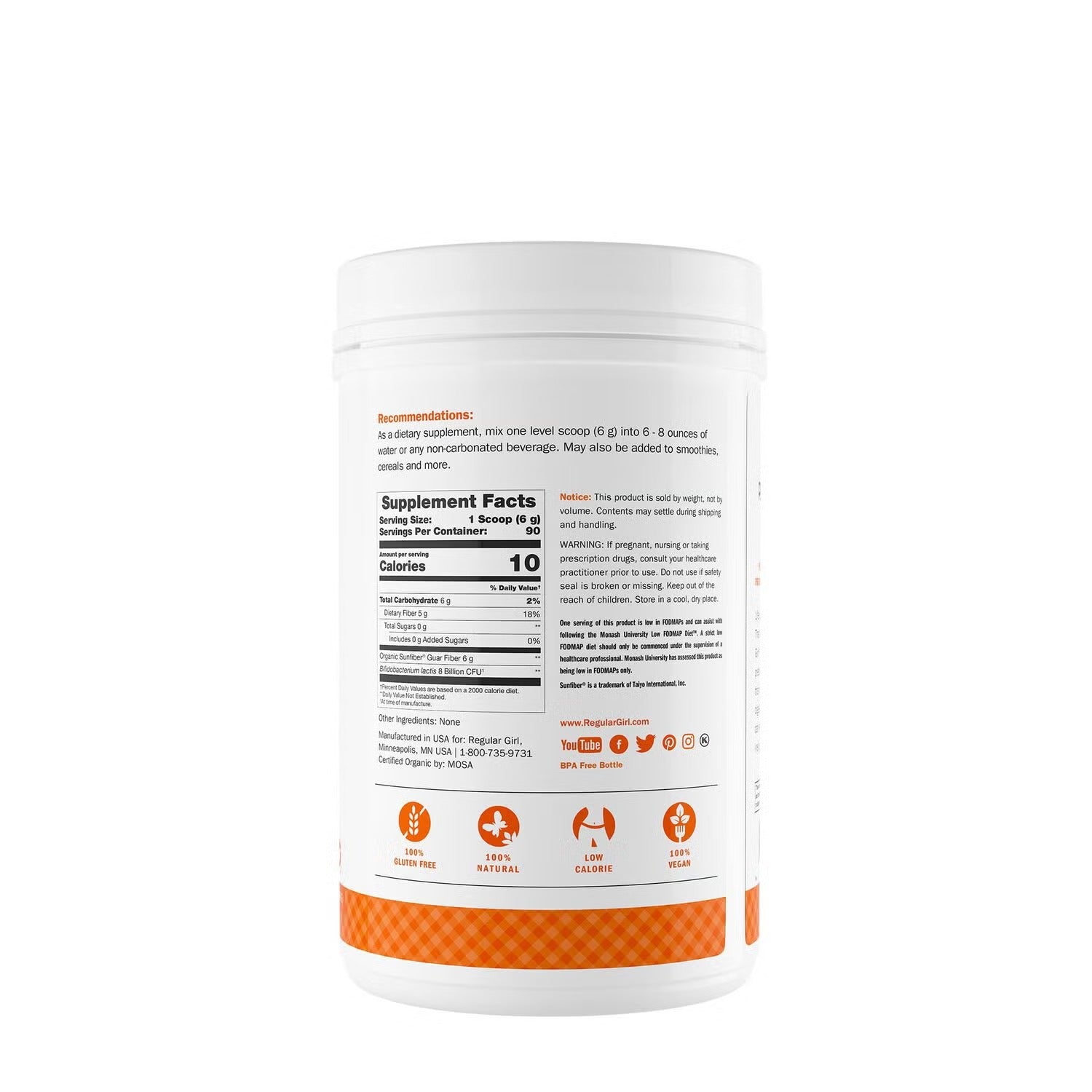 Prebiotic Fiber & Probiotic Supplement - 19.05 oz. (90 Servings) Prebiotic Fiber & Probiotic Supplement - 19.05 oz. (90 Servings)