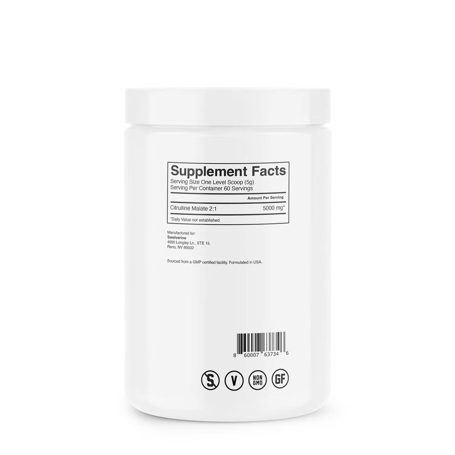 Citrulline Malate Supplement - Unflavored (60 Servings) Citrulline Malate Supplement - Unflavored (60 Servings)