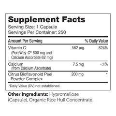Pure Way-C® Vitamin C and Bioflavonoids 500+ mg - 250 Capsules (250 Servings)