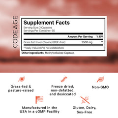 Grass-Fed Beef Liver - 180 Capsules (60 Servings)