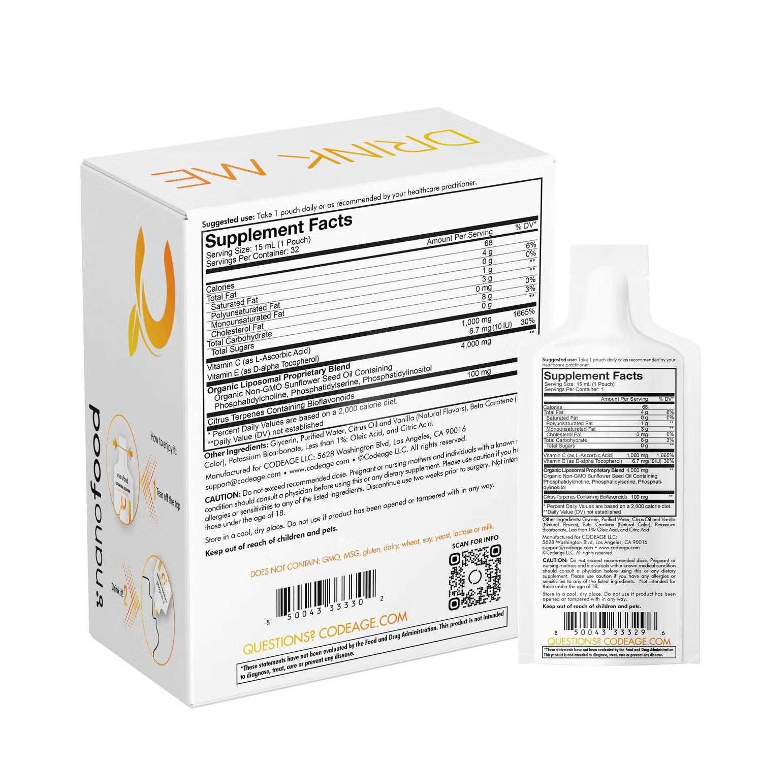 Liposomal Vitamin C Sachet - Citrus Vanilla - 32 Pouches (32 Servings) Liposomal Vitamin C Sachet - Citrus Vanilla - 32 Pouches (32 Servings)