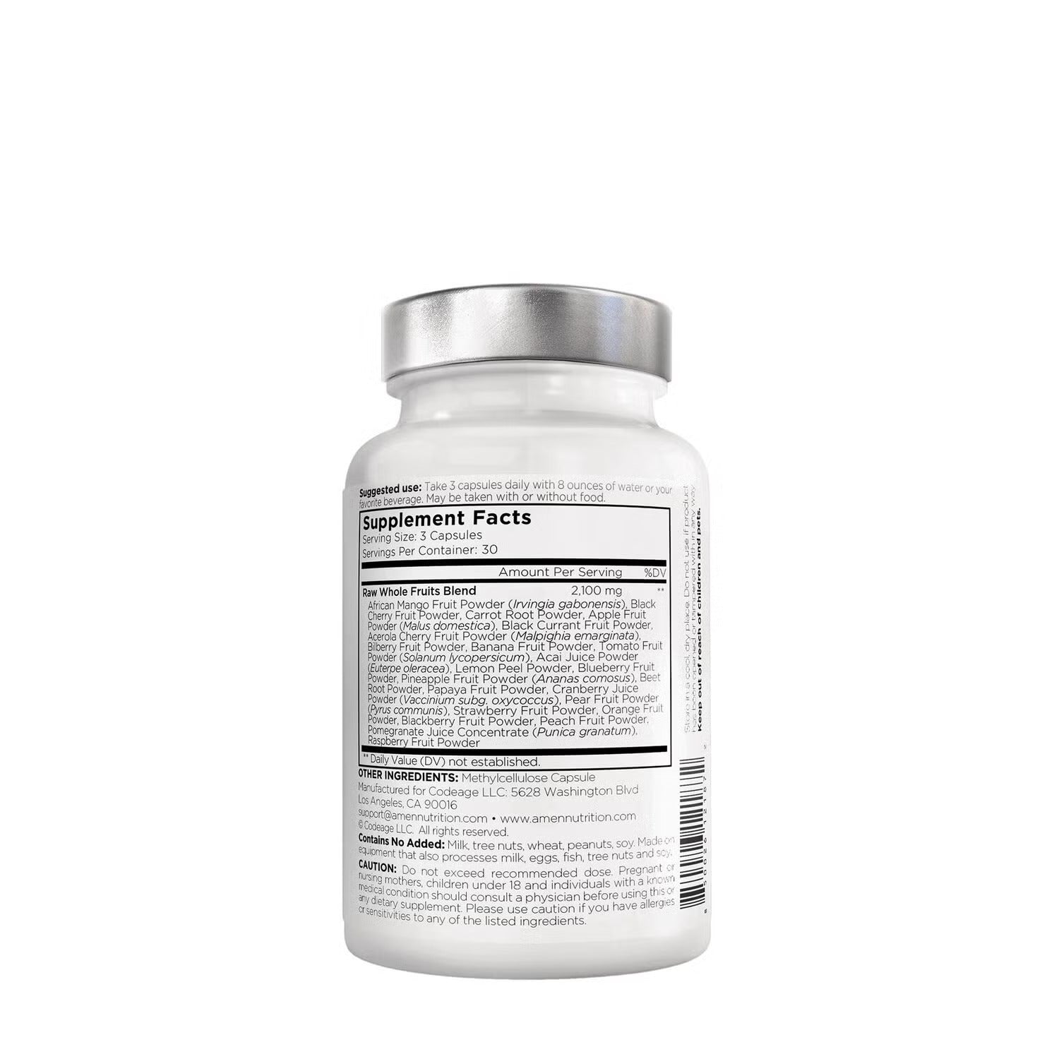 Amen Super Fruits Complex Formula - Fruits - 90 Capsules (30 Servings) Amen Super Fruits Complex Formula - Fruits - 90 Capsules (30 Servings)
