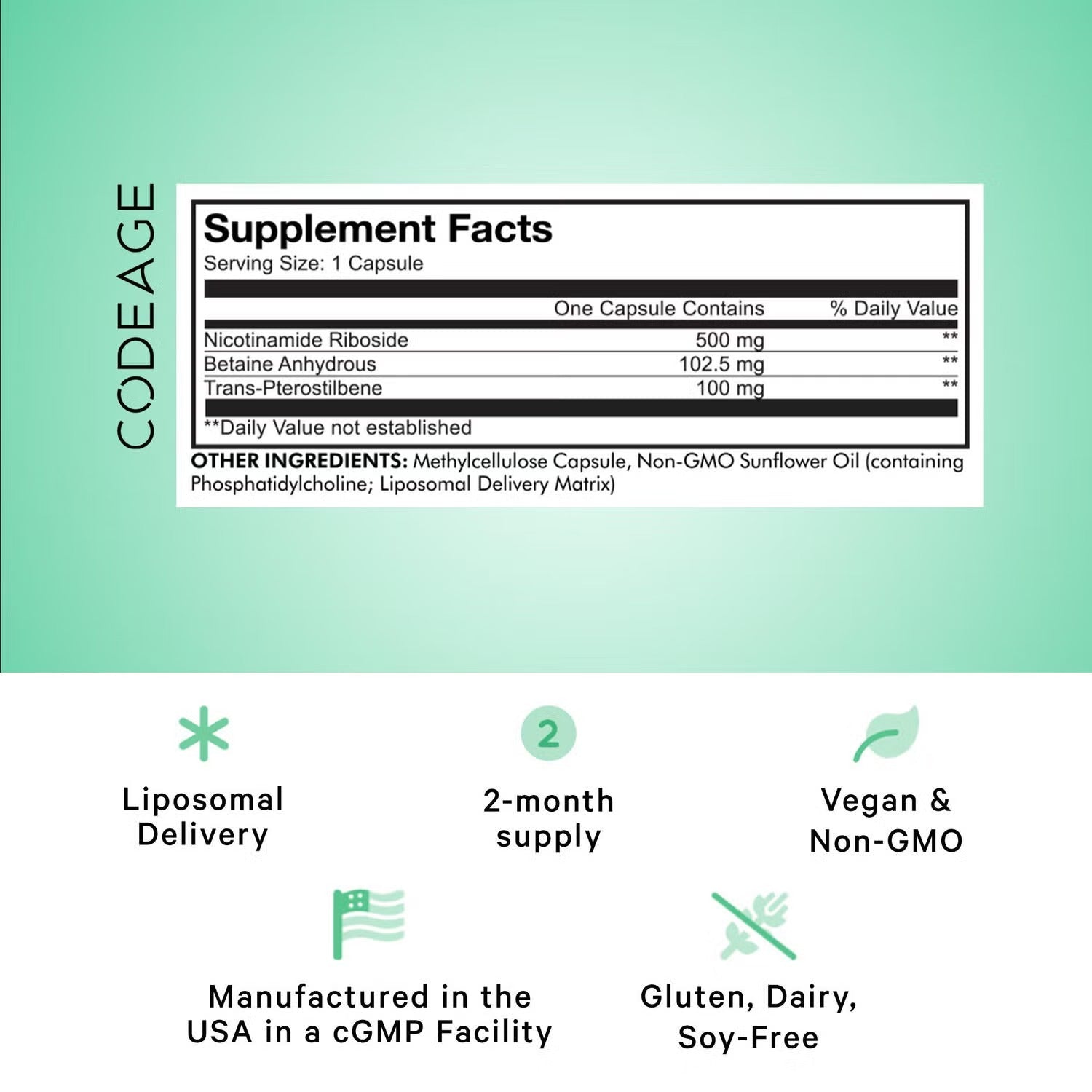 Liposomal Nicotinamide Riboside+ - 60 Capsules (60 Servings) Liposomal Nicotinamide Riboside+ - 60 Capsules (60 Servings)