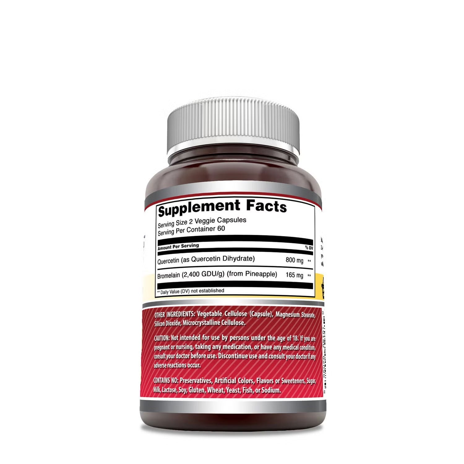 Quercetin Bromelain 965 mg - 120 Capsules (60 Servings) Quercetin Bromelain 965 mg - 120 Capsules (60 Servings)