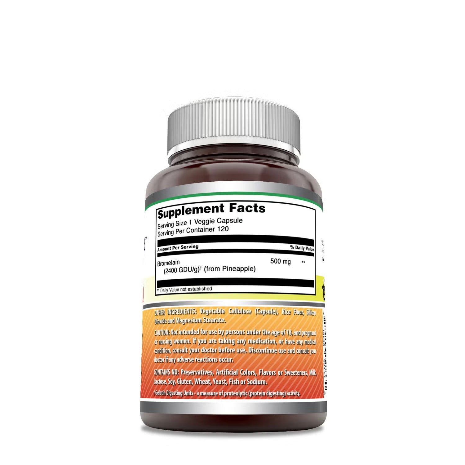 Bromelain 500mg - 120 Veggie Capsules (120 Servings) Bromelain 500mg - 120 Veggie Capsules (120 Servings)