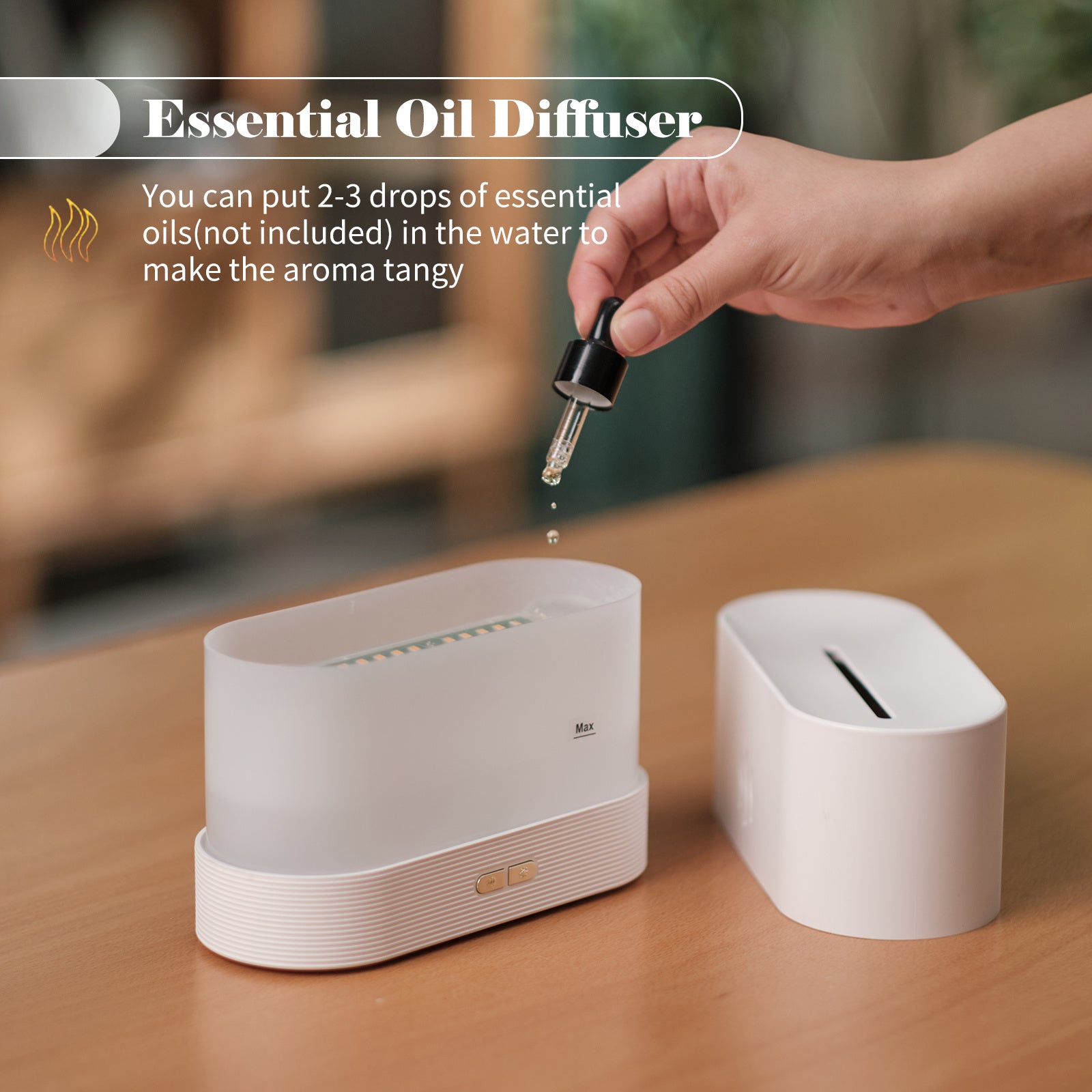 Aroma Diffuser With Flame Light Mist Humidifier Aromatherapy Diffuser With Waterless Auto-Off Protection For Spa Home Yoga Office Aroma Diffuser With Flame Light Mist Humidifier Aromatherapy Diffuser With Waterless Auto-Off Protection For Spa Home Yoga Office