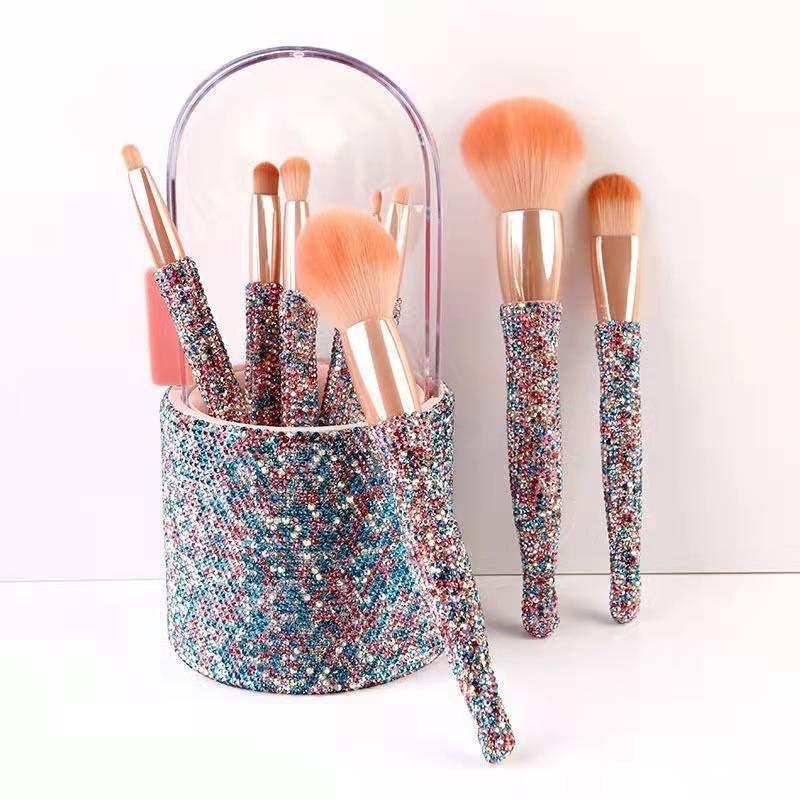 Light Luxury Diamond-embedded Makeup Brush Set 8 High-end Makeup Brushes Suit Light Luxury Diamond-embedded Makeup Brush Set 8 High-end Makeup Brushes Suit