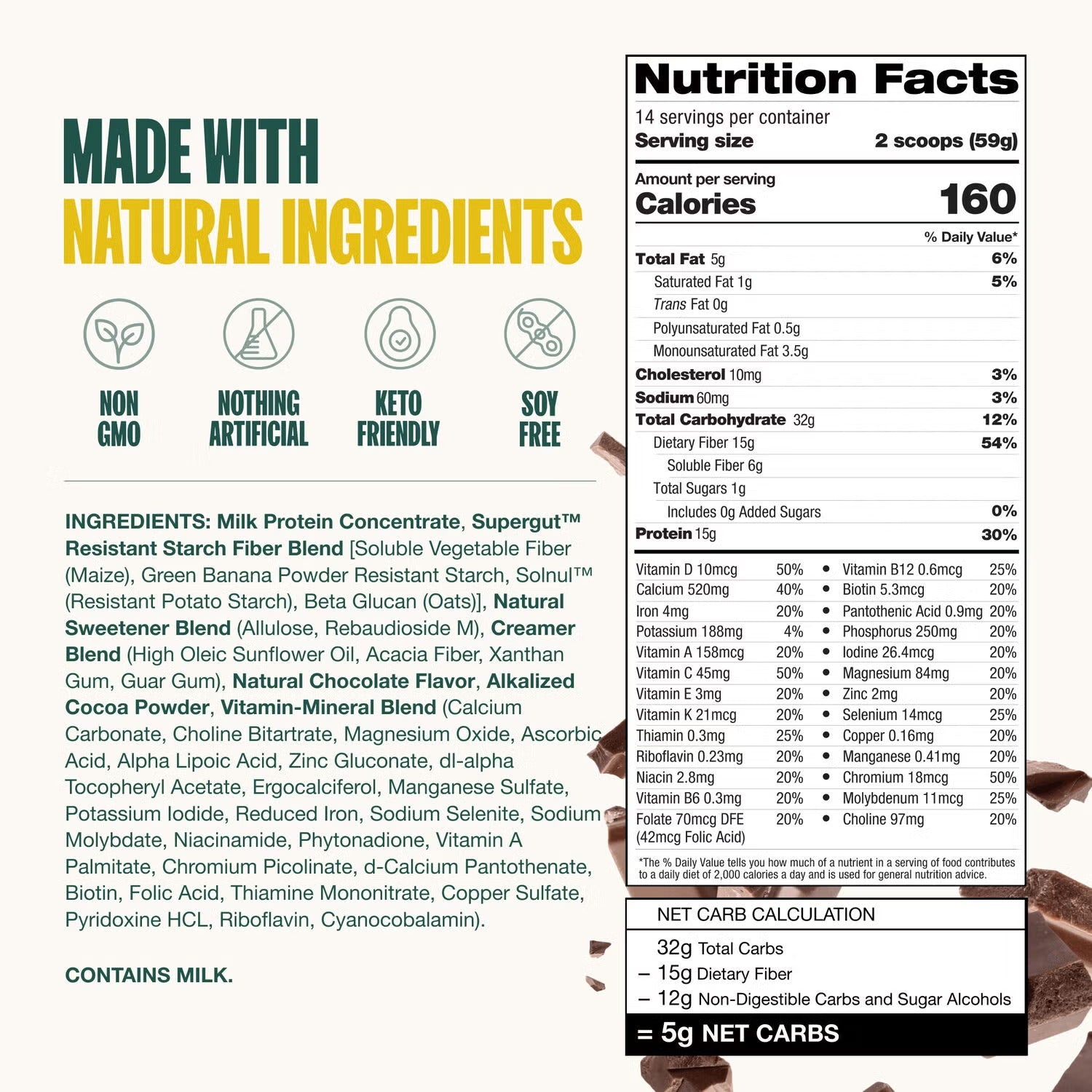 The Gut Healthy Prebiotic Shake - Chocolate - 1.8 lbs. (14 Servings) The Gut Healthy Prebiotic Shake - Chocolate - 1.8 lbs. (14 Servings)