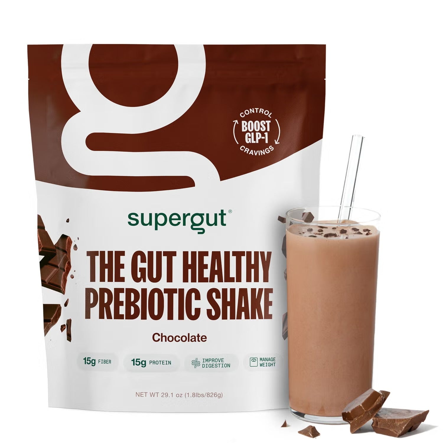 The Gut Healthy Prebiotic Shake - Chocolate - 1.8 lbs. (14 Servings) The Gut Healthy Prebiotic Shake - Chocolate - 1.8 lbs. (14 Servings)