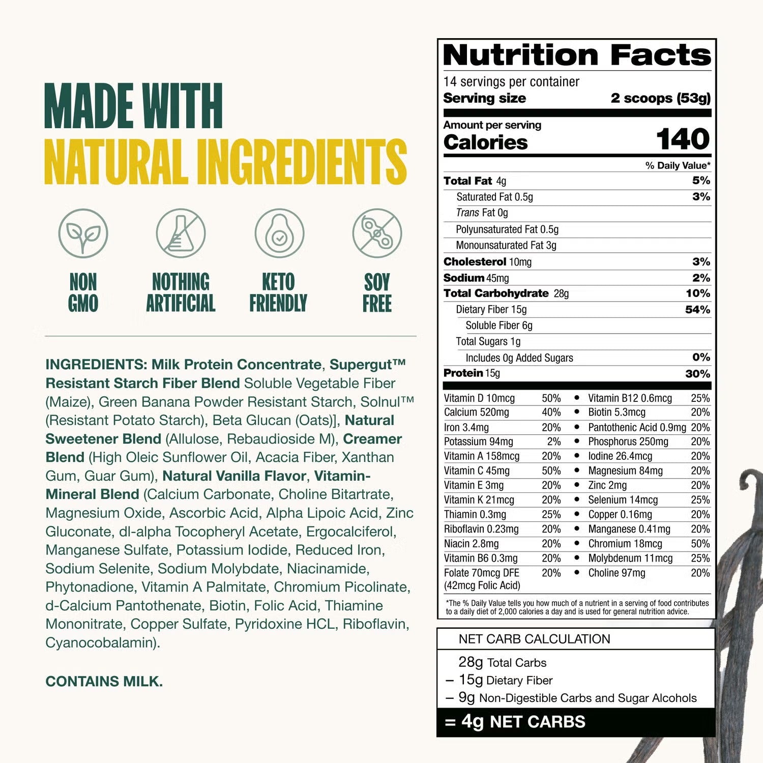 The Gut Healthy Prebiotic Shake - Vanilla - 1.6 lbs. (14 Servings) The Gut Healthy Prebiotic Shake - Vanilla - 1.6 lbs. (14 Servings)