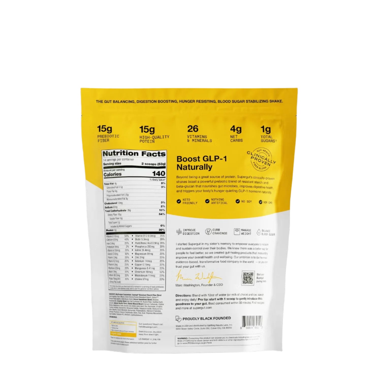 The Gut Healthy Prebiotic Shake - Vanilla - 1.6 lbs. (14 Servings) The Gut Healthy Prebiotic Shake - Vanilla - 1.6 lbs. (14 Servings)