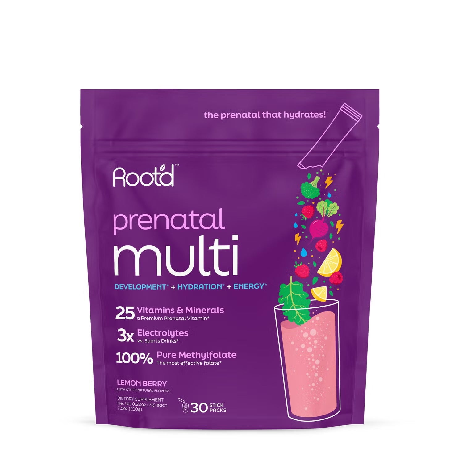 Prenatal Multi Drink Mix - Lemon Berry (30 Stick Packs) Prenatal Multi Drink Mix - Lemon Berry (30 Stick Packs)