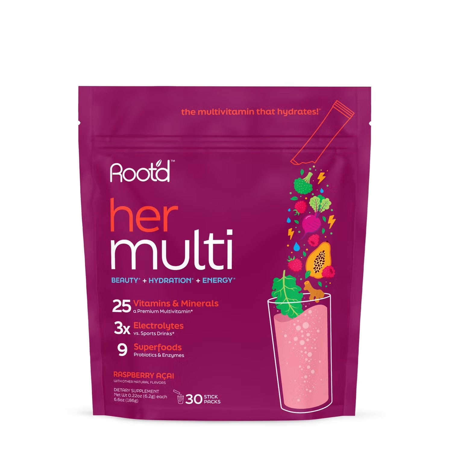 Her Multi Drink Mix - Raspberry Acai (30 Stick Packs) Her Multi Drink Mix - Raspberry Acai (30 Stick Packs)