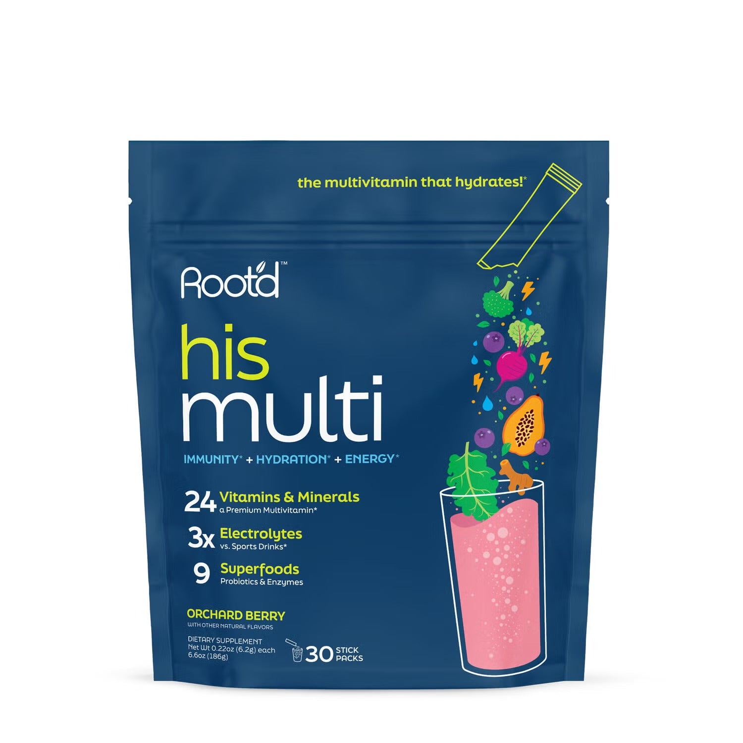His Multi Drink Mix - Orchard Berry (30 Stick Packs) His Multi Drink Mix - Orchard Berry (30 Stick Packs)