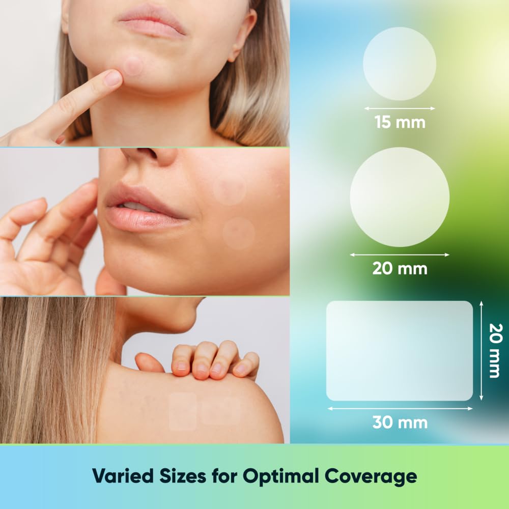 Pimple Patches for Face with Tea Tree Oil 132 pcs. Hydrocolloid Acne Pimple Patches. Blemish Patches, Acne Dots, Pimple Stickers, Acne Patch and Pimple Patch Pimple Patches for Face with Tea Tree Oil 132 pcs. Hydrocolloid Acne Pimple Patches. Blemish Patches, Acne Dots, Pimple Stickers, Acne Patch and Pimple Patch