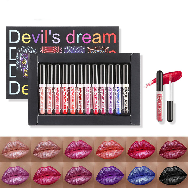 12Pcs Liquid Lipstick Set Halloween Makeup Diamond Symphony Lip Gloss Long Lasting Moisturizing Lip Glaze Glitter Cosmetic 12Pcs Liquid Lipstick Set Halloween Makeup Diamond Symphony Lip Gloss Long Lasting Moisturizing Lip Glaze Glitter Cosmetic