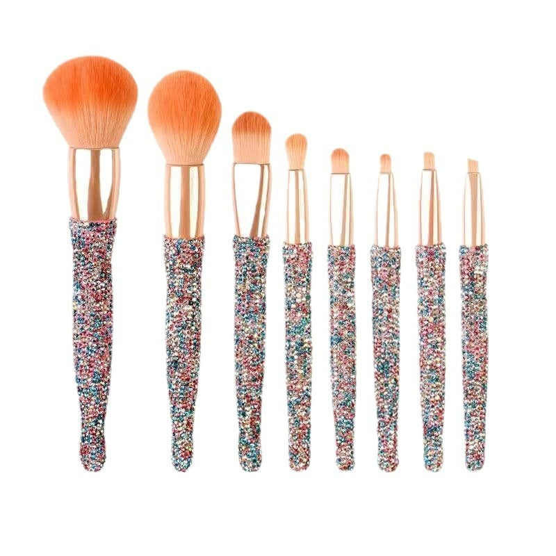 Light Luxury Diamond-embedded Makeup Brush Set 8 High-end Makeup Brushes Suit Light Luxury Diamond-embedded Makeup Brush Set 8 High-end Makeup Brushes Suit