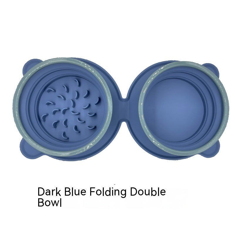 Portable Silicone Double Dog Food Bowls Foldable Non-Slip Cat Bowl Pet Travel Anti-Choking Feeding Bowl Outdoor Portable Silicone Double Dog Food Bowls Foldable Non-Slip Cat Bowl Pet Travel Anti-Choking Feeding Bowl Outdoor