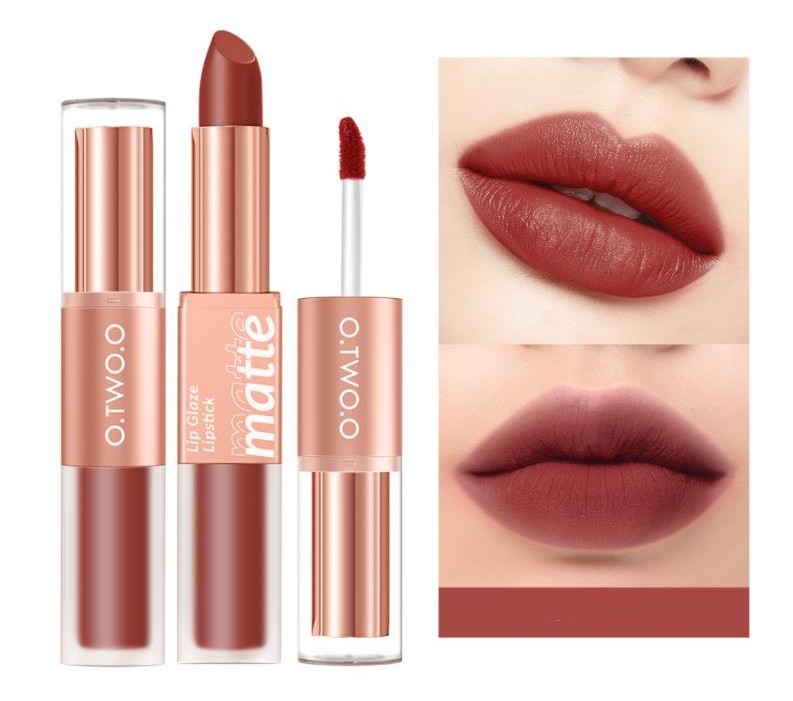 Lip Glaze Nude Milky Coffee Amber Pumpkin Cinnamon Milk Tea Double-headed Lipstick Lip Glaze Nude Milky Coffee Amber Pumpkin Cinnamon Milk Tea Double-headed Lipstick