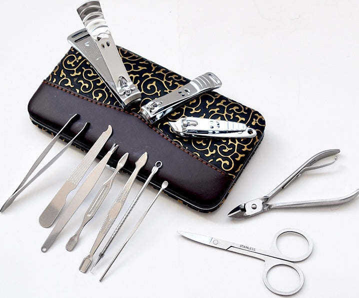 Manufacturers spot nail clippers nail clippers Manicure manicure tools 9 piece gift set customized advertising LOGO Manufacturers spot nail clippers nail clippers Manicure manicure tools 9 piece gift set customized advertising LOGO
